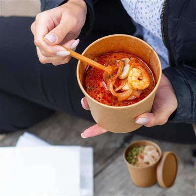 Tazza di zuppa di carta da 16 once kraft
